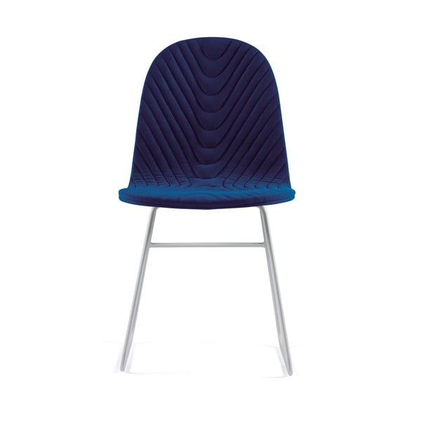 Tmavě modrá židle s kovovými nohami Iker Mannequin V Wave