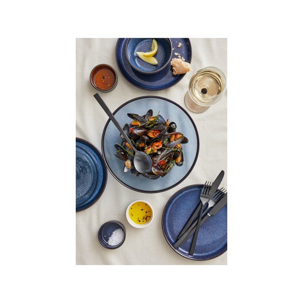 Černý/modrý talíř z kameniny ø 27 cm Gastro Dark Blue/Black – Bitz-image-2