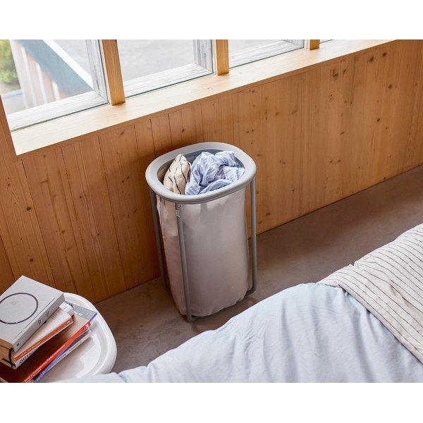 Světle šedý látkový koš na prádlo 50 l Duo – Joseph Joseph-image-1