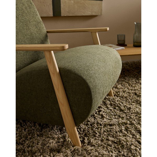 Zelené žinylkové křeslo Meghan – Kave Home-image-4