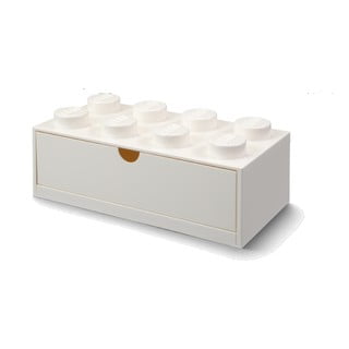 Bílý stolní box se zásuvkou LEGO® Brick, 31,6 x 11,3 cm