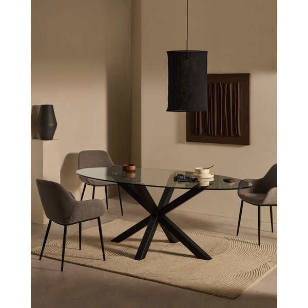 Jídelní stůl se skleněnou deskou 100x200 cm Argo – Kave Home-image-1