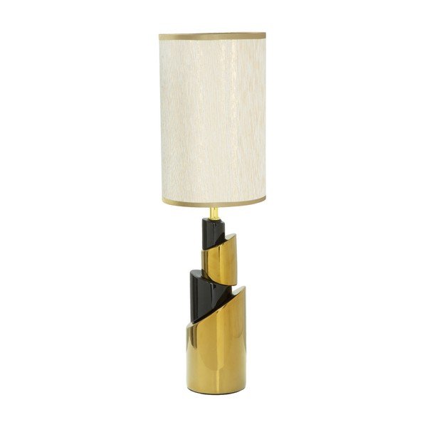 Bílá stolní lampa s konstrukcí ve zlaté barvě Mauro Ferretti Tower