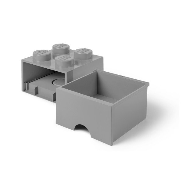 Šedý úložný box čtverec LEGO®-image-2