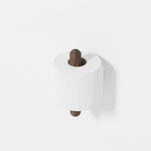 Nástěnný držák na toaletní papír z ořechového dřeva Wireworks Yoku-image-2