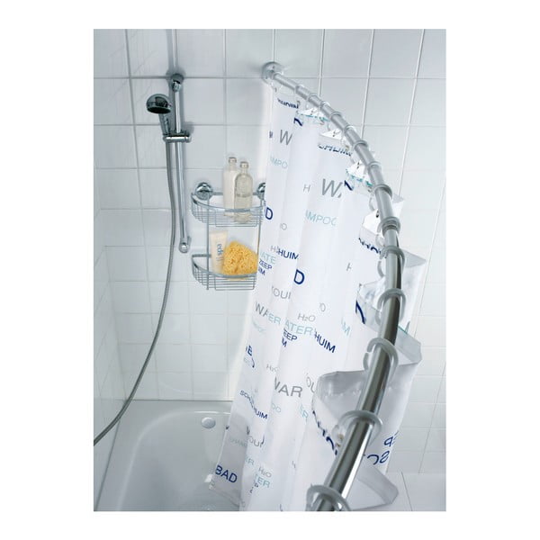 Teleskopická konzole ve stříbrné barvě prohnutého tvaru na sprchový závěs Wenko-image-3