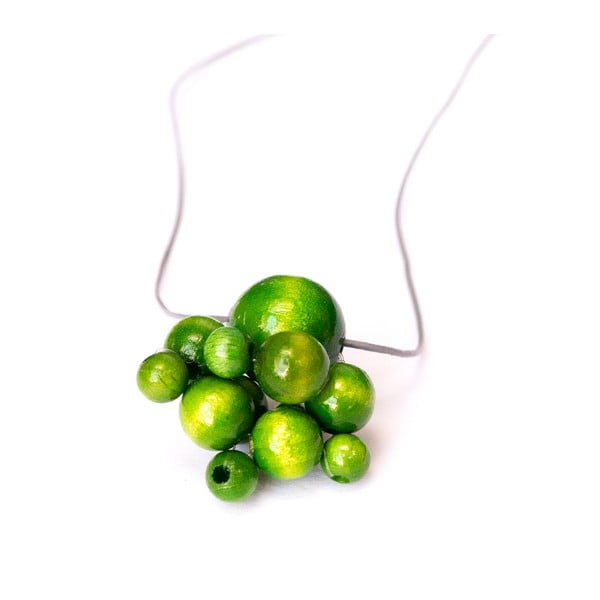 Dřevěný světle zelený náhrdelník Ko-ra-le Lucky