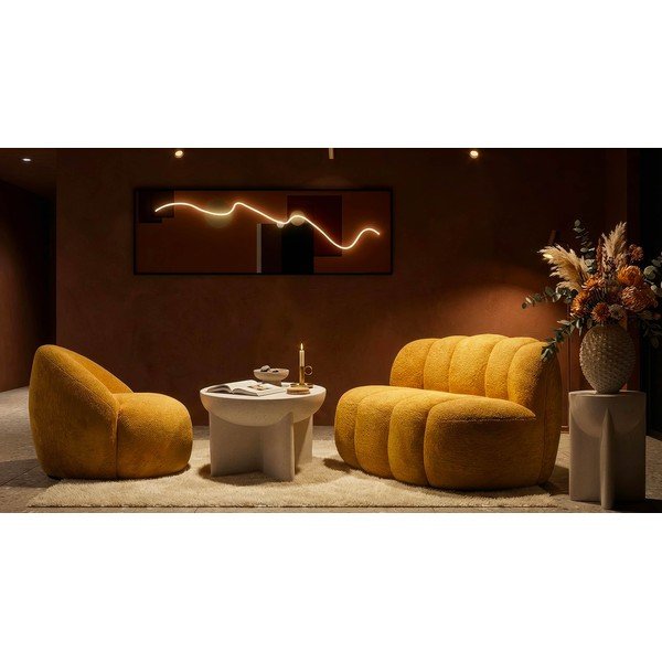 Křeslo z textilie bouclé v hořčicové barvě Ginerva – Mauro Ferretti-image-1