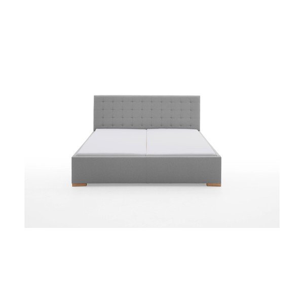 Světle šedá čalouněná dvoulůžková postel bez roštu 180x200 cm Malia – Meise Möbel-image-2