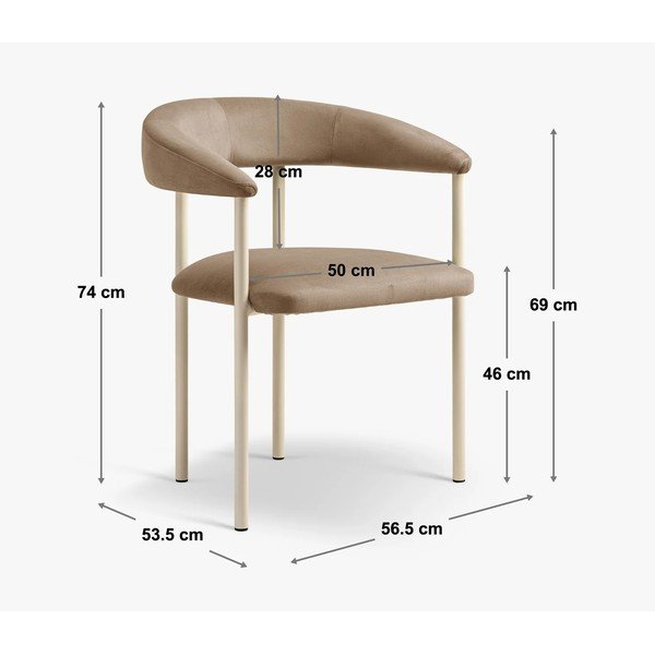 Černé/krémové čalouněné jídelní křeslo s područkami Lea – Micadoni -image-4