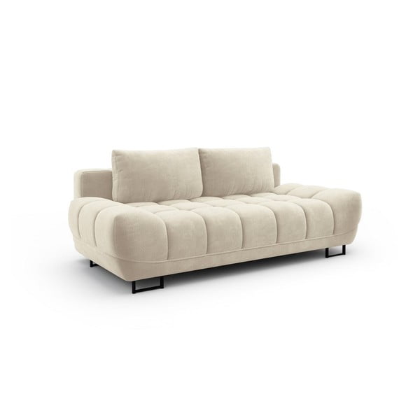 Béžová třímístná rozkládací pohovka se sametovým potahem Windsor & Co Sofas Cirrus-image-3
