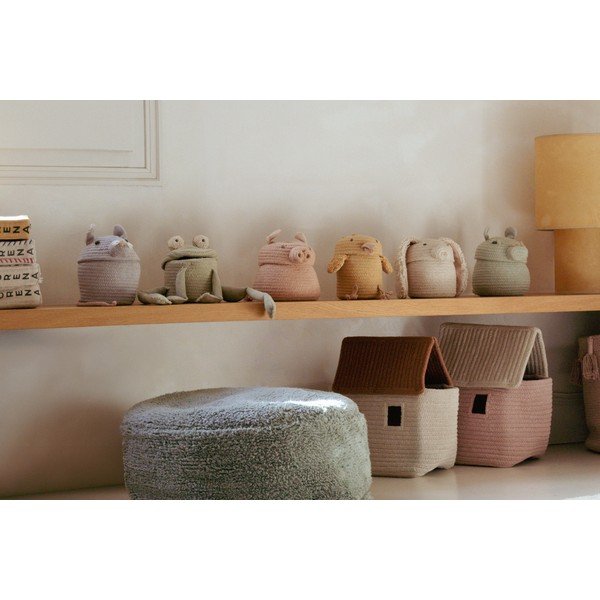 Žlutý látkový dětský koš na hračky ø 13x15 cm Mini Charlie the Chicken – Lorena Canals-image-3