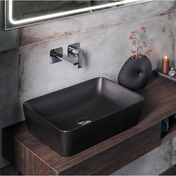 Matně černá podomítková umyvadlová baterie (1 výstup) Pax – Sapho-image-1