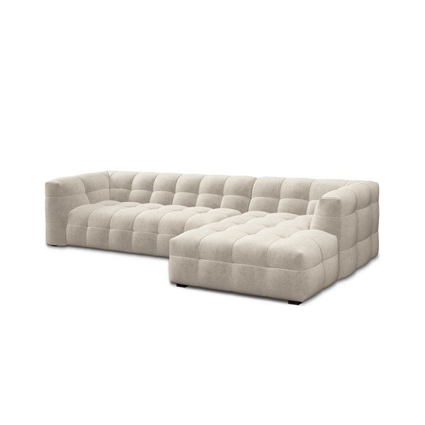 Béžová sametová rohová pohovka Windsor & Co Sofas Vesta, pravý roh-image-3