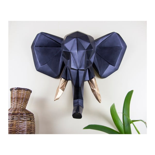 Černá nástěnná dekorace Walplus Geometric Elephant