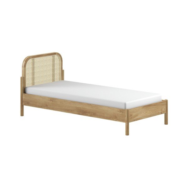 Jednolůžková postel z dubového dřeva s roštem 90x200 cm v přírodní barvě Olive Rotan – Vipack