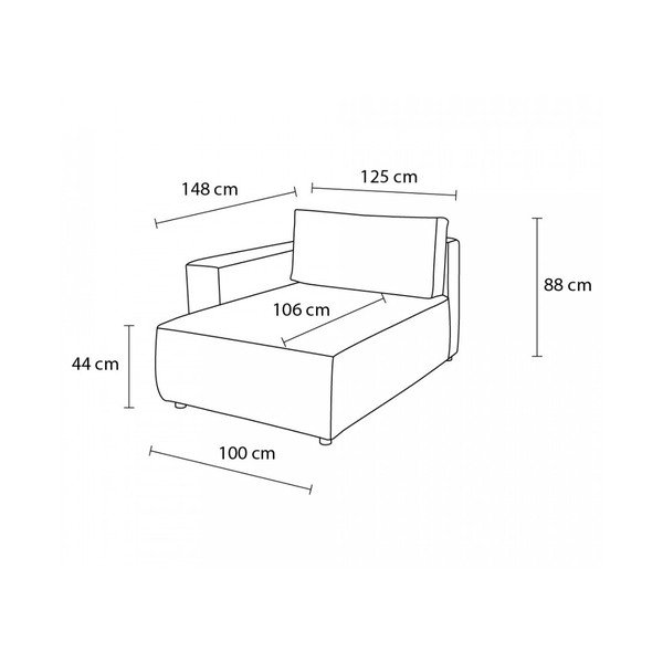 Tmavě modrý manšestrový modul pohovky, levý roh Nihad modular – Bobochic Paris-image-4