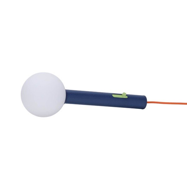 Modrá kovová LED stmívatelná stolní lampa se skleněným stínidlem (výška 30 cm) Talk – Hübsch-image-2