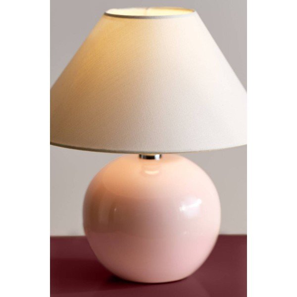 Světle růžová/krémová keramická stolní lampa (výška 29 cm) Karamell – Jotex-image-1