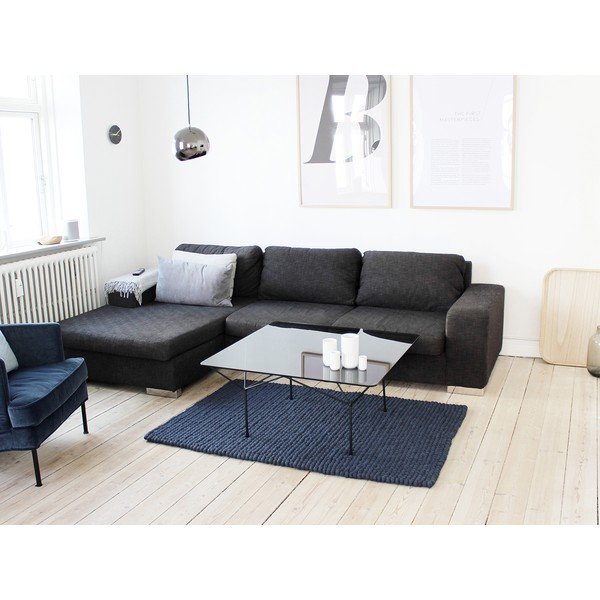 Modrý kuličkový vlněný koberec Wooldot Ball Rugs, 100 x 150 cm-image-2