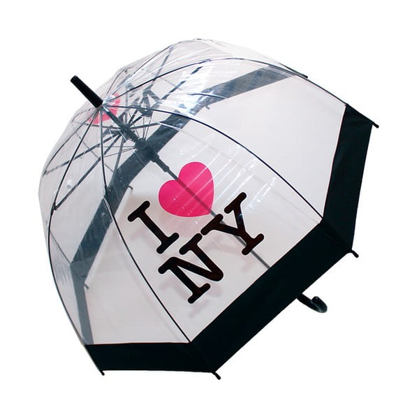 Transparentní větruodolný holový deštník Ambiance Birdcage I Love NY, ⌀ 79 cm