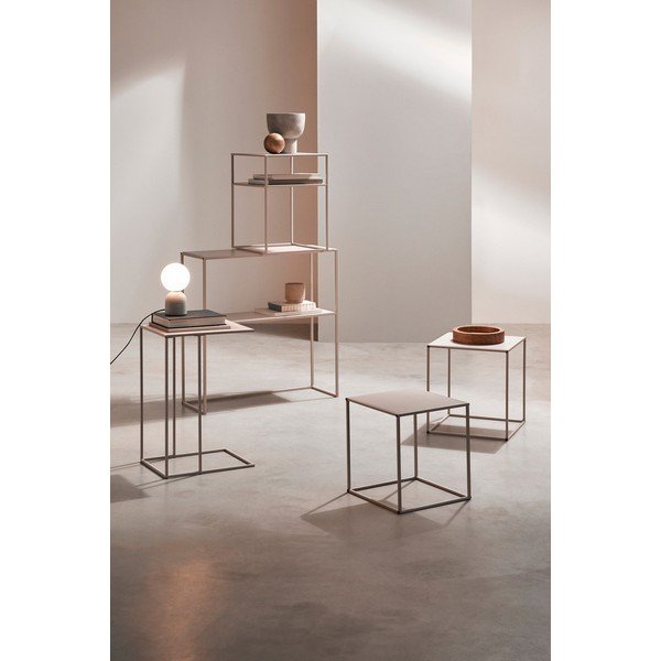 Béžové kovové konferenční stolky v sadě 2 ks 38x38 cm Alrik – Yes Everyday-image-4