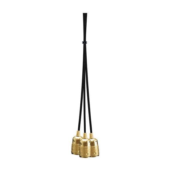 Trojitý černý kabel s objímkou ve zlaté barvě Bulb Attack Uno
