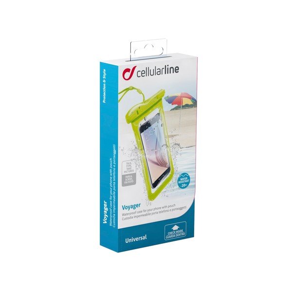 Voděodolné univerzální pouzdro Cellularline VOYAGER, limetkové-image-1
