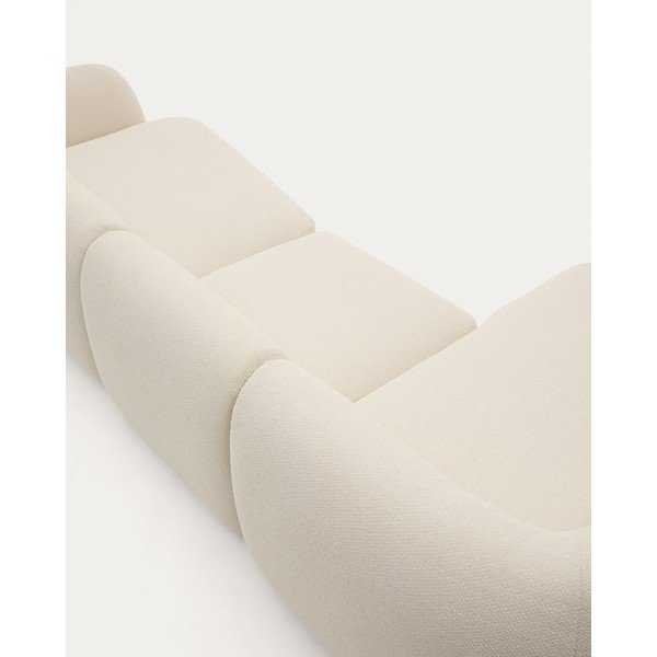 Krémová žinylková rohová pohovka (levý roh/s lenoškou) Martina – Kave Home-image-1