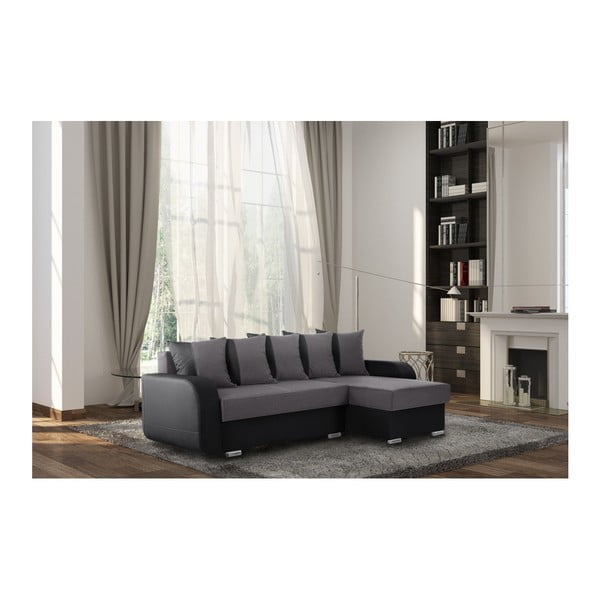 Černo-šedá sedačka Interieur De Famille Paris Destin, pravý roh-image-4