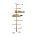 Nástěnný kovový regál na víno ve zlaté barvě počet lahví 8  Float  – PT LIVING