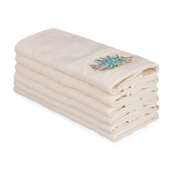 Sada 6 béžových bavlněných ručníků Nakis Luco, 30 x 50 cm