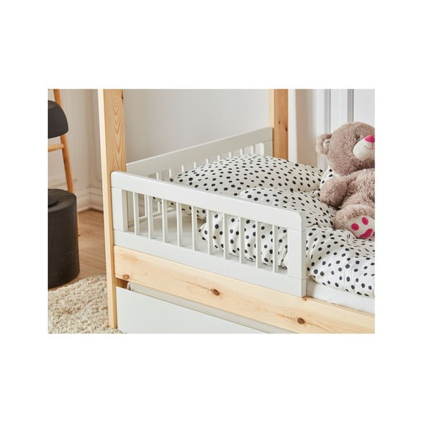 Sada 2 bílých zábran k dětské postýlce Pinio Basic, 200 x 90 cm-image-2