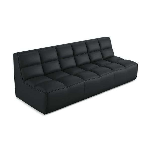 Černý modul pohovky z imitace kůže Kalai – Makamii-image-2