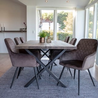 Světle hnědé sametové jídelní židle v sadě 2 ks Harbo – House Nordic