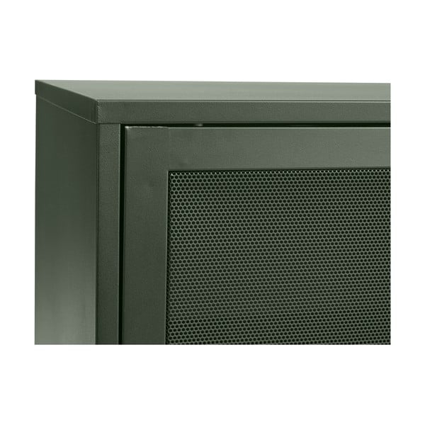 Tmavě zelená kovová nízká komoda s posuvnými dveřmi 160x75 cm Veep – Unique Furniture-image-4