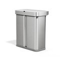 Ocelový odpadkový koš 34+24 l na tříděný odpad/bezdotykový ve stříbrné barvě Dual Sensor – simplehuman