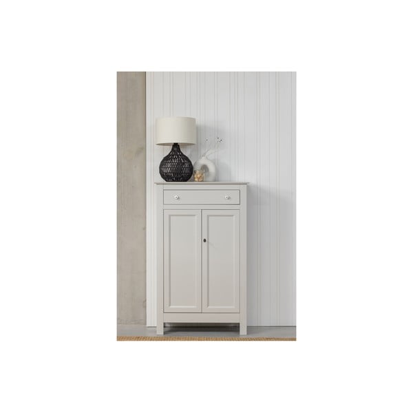 Světle šedá vysoká uzamykatelné komoda z borovicového dřeva 93x150 cm Eva – WOOOD-image-4