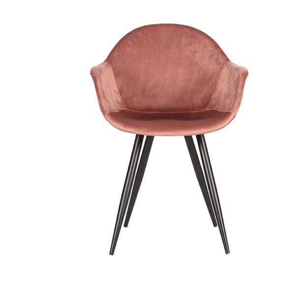 Světle růžové sametové jídelní židle v sadě 2 ks Forli – LABEL51-image-1