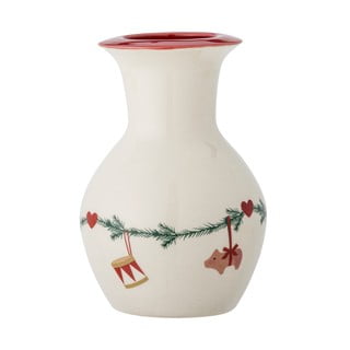Bílá váza s vánočním motivem z kameniny (výška 16 cm) Yule – Bloomingville