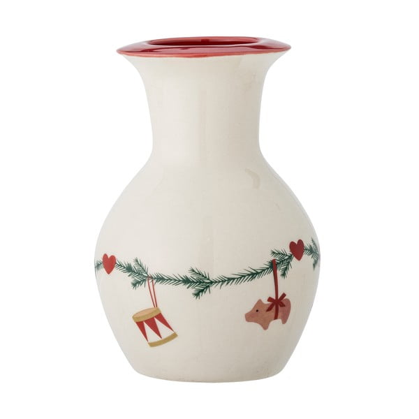 Bílá váza s vánočním motivem z kameniny (výška 16 cm) Yule – Bloomingville