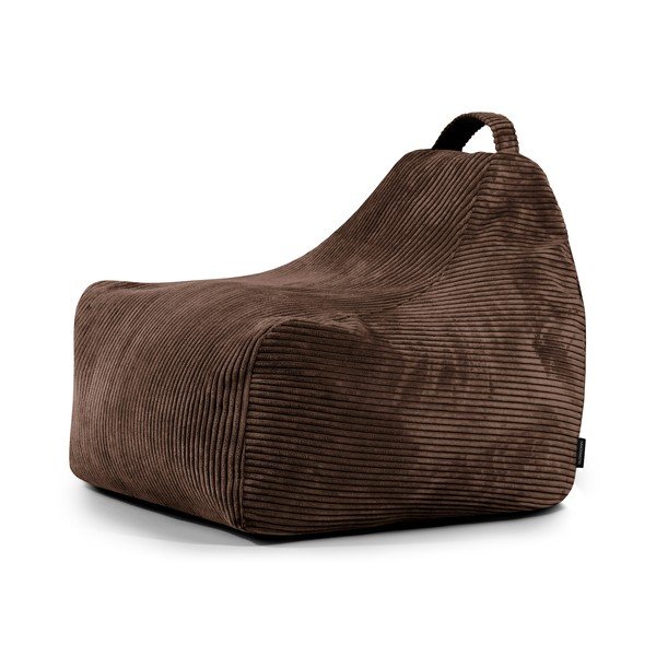 Tmavě hnědý manšestrový dětský sedací vak Game Amuse – SLOWDOWN