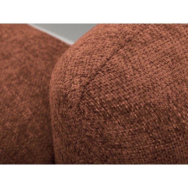 Žinylková rozkládací/s úložným prostorem rohová pohovka v terakotové barvě (levý roh/s lenoškou) Mele – Makamii-image-1