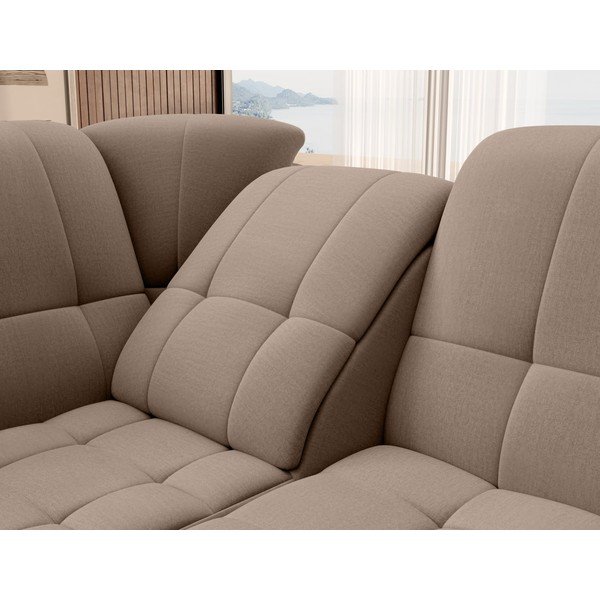 Hnědá sametová rozkládací/s úložným prostorem rohová pohovka (levý roh/do L) Sado – ELTAP-image-1