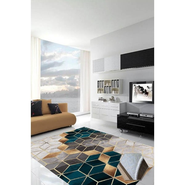 Tyrkysový koberec Rizzoli Optic, 160 x 230 cm-image-3