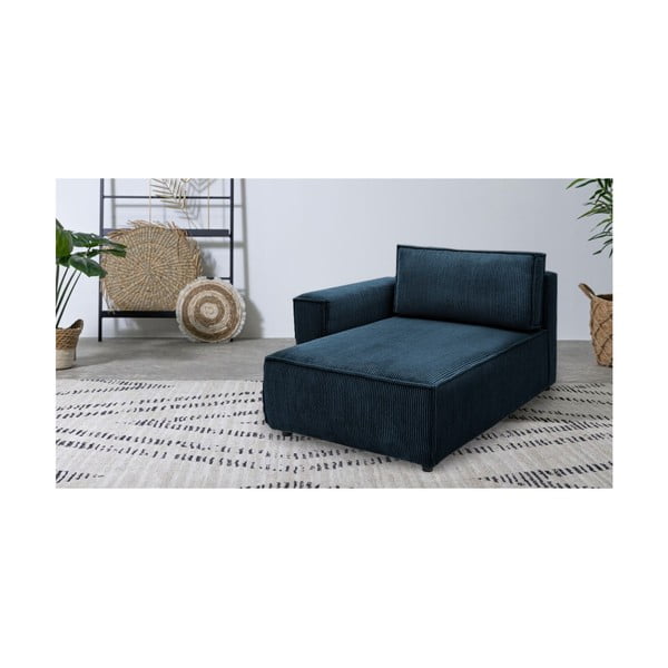 Tmavě modrý manšestrový modul pohovky, levý roh Nihad modular – Bobochic Paris-image-1