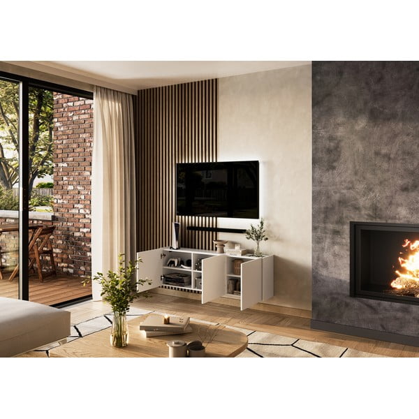 Bílý TV stolek 138x45 cm Piana – Germania-image-4