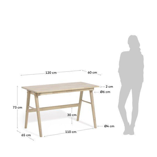 Psací stůl z kaučukového dřeva Kave Home Curie-image-4