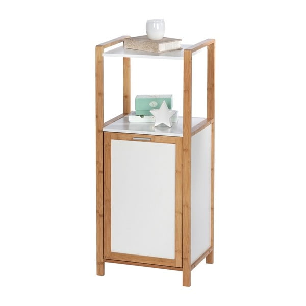 Bambusový koupelnový regál v bílo-přírodní barvě 40x95 cm Finja – Wenko-image-3