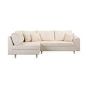 Krémová manšestrová rohová pohovka (levý roh) Ariella – Ropez